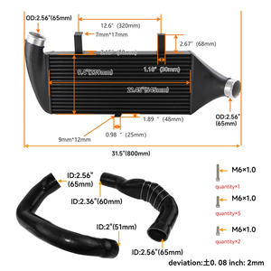 Kit de Intercooler de Competición para Opel <span class=keywords><strong>Astra</strong></span> H <span class=keywords><strong>OPC</strong></span> 2.0L 177KW/240PS 05-10 Negro - Product Image 3