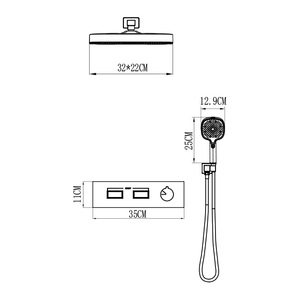 STOTS Ensemble de <span class=keywords><strong>douche</strong></span> thermostatique encastré <span class=keywords><strong>en</strong></span> laiton poli avec mitigeur à main, blanc, pour hôtel, avec jets de pluie douce <span class=keywords><strong>et</strong></span> de massage, garantie 5 ans - Product Image 3