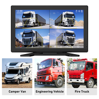 Caméra embarquée industrielle quatre canaux pour camion avec avertisseur d'angle mort, enregistrement en boucle, écran tactile IPS et moniteur de stationnement pour tracteur