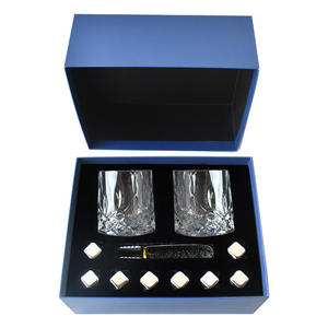 プレミアムウイスキーオンザロックスキット8非希釈アイスストーン、スコッチ/バーボン用鉛フリーグラス & トング2個 - Product Image 1