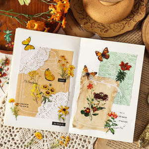 40 pegatinas por paquete Dreams <span class=keywords><strong>Among</strong></span> Flowers Series Manual botánico y floral Material de pegatina impermeable - Product Image 3