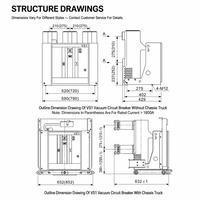 Disjoncteur à vide haute tension à montage latéral ZN63 (VS1) -12C pour intérieur, 50Hz 12kV 630A-1600A 20kA-31.5kA pour Vd4