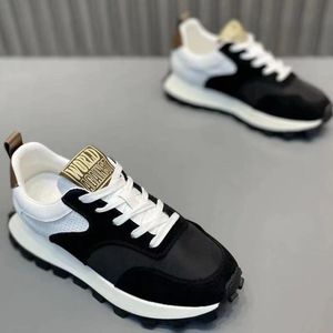 Chaussures de sport décontractées polyvalentes pour hommes, tendance, légères, respirantes, en toile denim, cuir véritable et maille, pour la saison printanière - Product Image 3