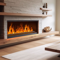 Cheminée électrique à vapeur d'eau 3D à flamme automatique pour la décoration intérieure, avec télécommande et lumière LED