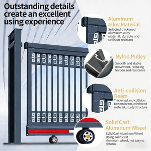Automatic Gates Security Suspension Gate Aluminum Automatic Cantilever <b>Sliding</b> Gate for Villa Courtyard Factory - Product Image 3