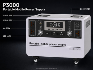 Station d'alimentation portable LiFePO4 3000W avec prise AC/DC, charge rapide USB-C, port USB-A, lampe torche, générateur solaire mobile 4096Wh - Product Image 1