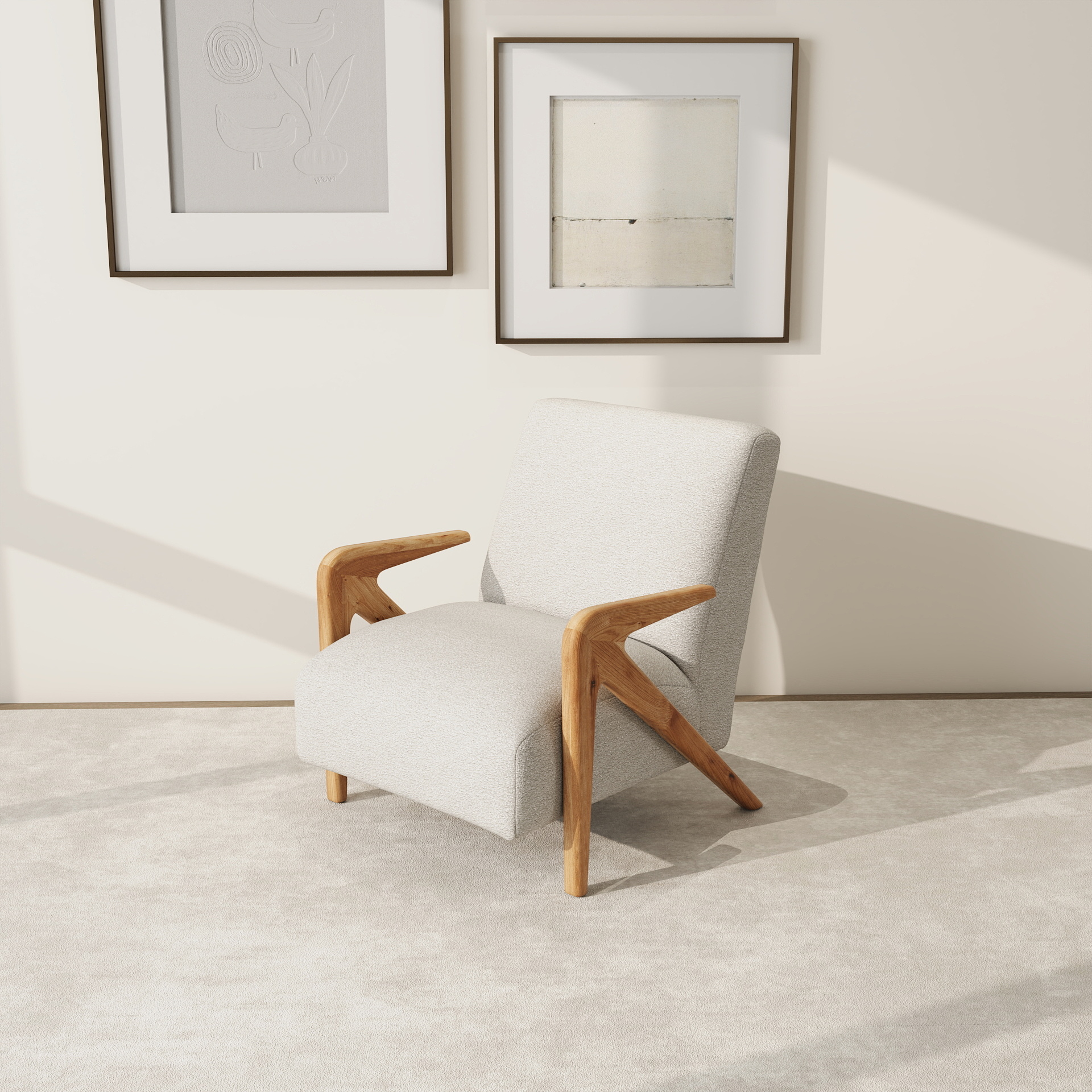 Laine d'agneau-bois d'hévéa