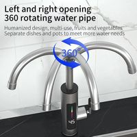 Robinet Chauffe-Eau Électrique de Cuisine 3000W 220V, Chauffage Instantané, Acier Inoxydable, Pour Eau Froide et Chaude