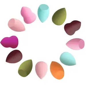 Pabrik Grosir Spons Kecantikan Warna-warni Kosmetik Bedak Foundation Non-lateks Puff Teardrop Oval Makeup Blender