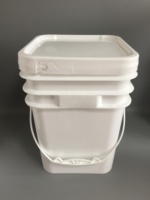 Seau carré en plastique de qualité alimentaire, pour l'emballage, seau à peinture, 10 pièces de 20 litres