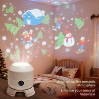 Veilleuse LED rotative de Noël à projection d'anime avec minuterie, réglage de la luminosité, batterie au lithium intégrée, alimentation USB