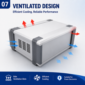 <span class=keywords><strong>Caja</strong></span> de Control de Aleación de Aluminio Personalizada para Chasis de Equipos de Prueba Electrónica, Protección IP54, 4 Opciones de Asa, Ventilación, OEM, ODM - Product Image 4