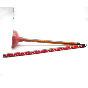 Tête de ventouse pour toilettes, ensemble ventouse et brosse pour toilettes, ventouse à manche court en bois recouvert de PVC - Product Image 2