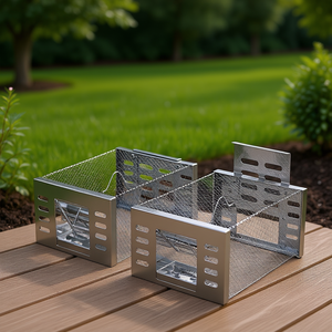 Trampa Automática para Ratas de Acero Inoxidable, 2 Piezas, Jaula para Mascotas Vivas, Control de Plagas para Animales Pequeños, Ratones, Ardillas, Roedores, Uso en el Hogar y el Jardín - Product Image 2