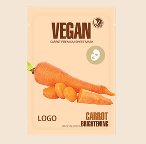 Mascarilla Facial Vegana de Zanahoria, Antioxidante, Iluminadora, Hidratante Suave, Reparadora de Caroteno, Belleza Coreana, ODM, OEM - Product Image 3
