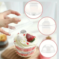 Conteneur alimentaire jetable en plastique de 250 ml de haute qualité, transparent, bonne étanchéité, pour un seul gâteau, vente en gros