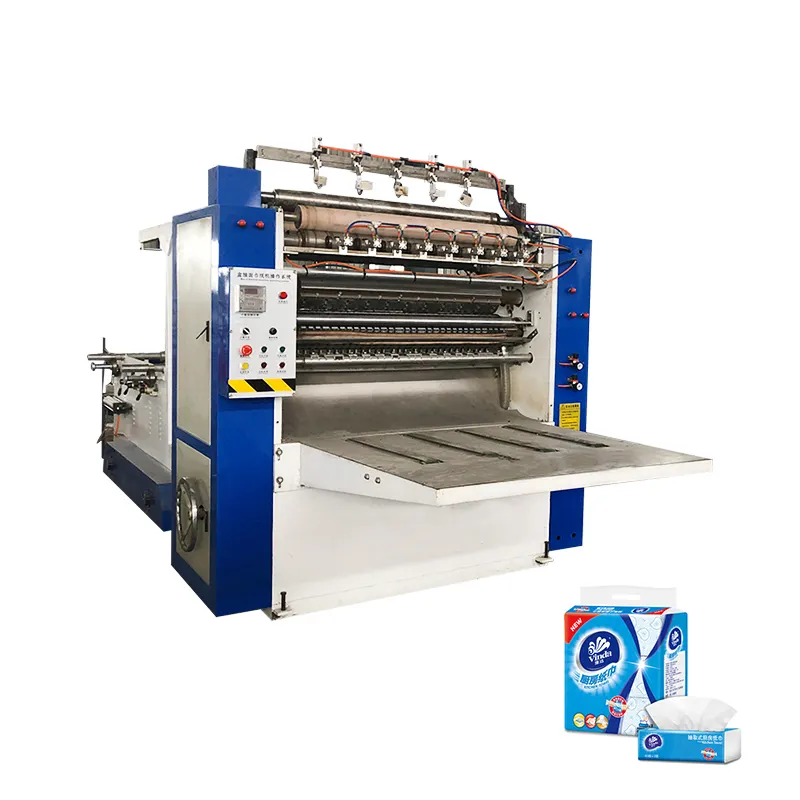 China Leverancier 4 Lijnen V Vouw Tissues Machine Tissues Making Machine Voor Tissue Papier