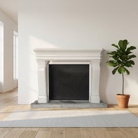 Encadrement de Cheminée Moderne en Pierre de Travertin, Cadre Minimaliste en Marbre Naturel pour Décoration Intérieure de Villa
