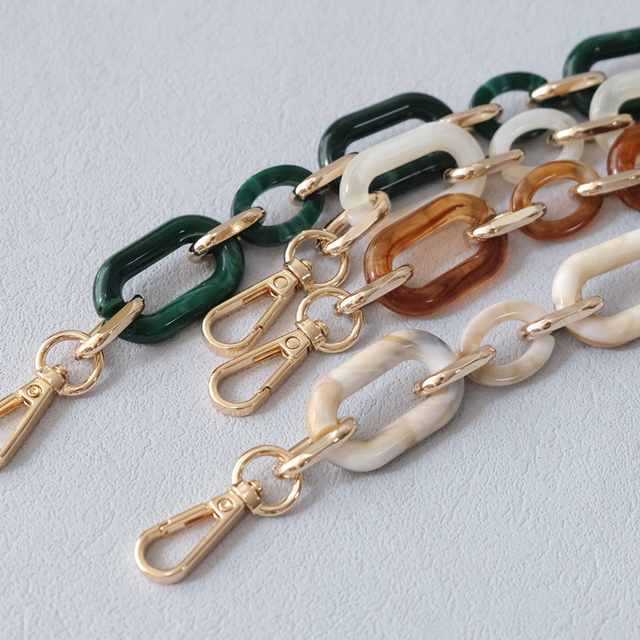 New Design Crossbody Unisex Accessory Colorful White Beige Gold Bag Strap Phone Case Chain Hanging Cute Green Acrylic