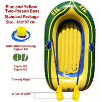 Kayak gonflable robuste 1-2 personnes - Plancher pneumatique antidérapant, bateau à rames résistant à l'usure pour la pêche et la dérive
