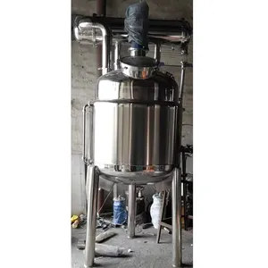 Double Jacketed Stirrer Large Tank Chemical Reactor Stainless Steel Vacuum Stirred Reactor 1000L With Condenser 3 Sqm