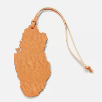 Nuevo y Moderno Llavero con Forma de Mapa de Qatar para Mujer, Creativo, de Cuero PU, Ligero, para Bolsos