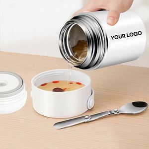 Custom Logo 850ml & 1050ml Thermal Food Flask with Spoon <b>Double</b> <b>Wall</b> Vacuum Insulated Lunch <b>Box</b> Customizable Color - Product Image 4