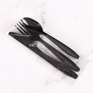 Set di Posate da Campeggio Monouso Ecologiche Pesanti 3*1 4*1 con Sacchetti in Plastica OPP Richiudibili - Product Image 2