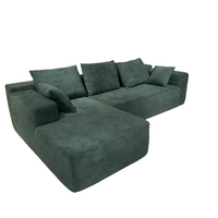 Canapé modulaire en L compressé, en tissu technique, avec housse amovible et résistante aux taches