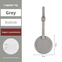Étiquette à bagages en cuir PU souple, prête à l'expédition transfrontalière, avec design de carte d'embarquement ronde cousue, origine Chine, sans marque