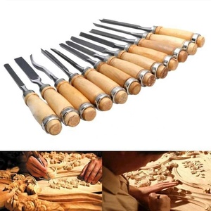 टडटी 12 पीसी लकड़ी नक्काशी हाथ छिलके उपकरण लकड़ी के पेशेवर गौज - Product Image 5