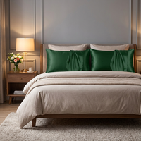 Taies d'oreiller classiques en satin Jiyimei, lot de 2, standard, luxe, fermeture éclair, tissu doux, lisse, respirant, motif uni