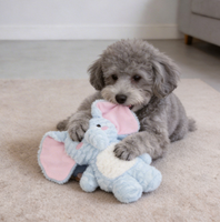 Jouet pour chien en forme d'éléphant à grandes oreilles - un jouet à mordre durable et amusant pour les enfants, une peluche sonore pour les Corgis, accessoires pour animaux de compagnie