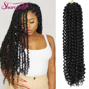 Long Passion Twist Crochet Hair Extensions Synthetic Water Wave Braiding Hair Bohemia Crochet Braids