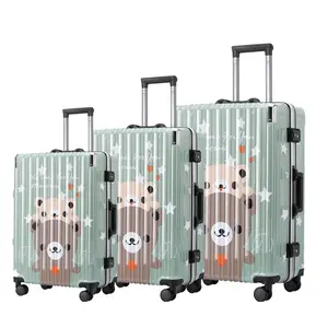 Leve alta qualidade Bagagem mala 20 22 24 26 28 polegada Sacos de bagagem conjunto com fantasia impresso bagagem do trole para viagens