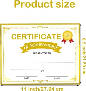 Certificat de reconnaissance des réalisations, certificat d'obtention de diplôme en or, diplôme de remise des diplômes, réalisations pour les étudiants, fournitures scolaires - Product Image 2