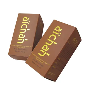 Custom Cosmetic Gold Stamping Tuck Box Paper Box for Hair Skin Nail Organic Moroccan Argan Oil Moisturizing Oil