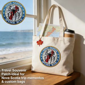 AWELLS Patch brodé thermocollant en tissu sergé de qualité supérieure, motif toile d'araignée sur le thème de la nature, pour sacs de randonnée et vestes Nova Scotia - Product Image 4