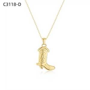 Collar con Colgante de Bota Vaquera Amy Amy, Chapado en Plata, Acero Inoxidable, Joyería de Moda para Mujer, Regalo, Uso Diario - Product Image 2