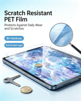 Protection d'écran HD PET souple anti-explosion pour une couverture complète, film anti-usure 4 couches, transparent, antichoc
