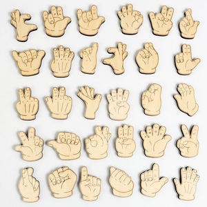 Juguete Educativo de Madera Creativo al por Mayor, Rompecabezas de <span class=keywords><strong>Gestos</strong></span>, <span class=keywords><strong>Juego</strong></span> de Contar con los Dedos para Niños - Product Image 3