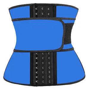 Venta al por mayor reloj de arena Body Shaper Blue Faja Columbia Latex Sport Faja Underburst cintura entrenadores para mujeres