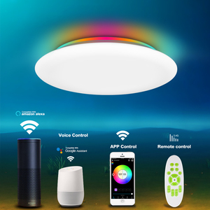 Lámpara de techo inteligente con montaje empotrado, luz led de 24W con WiFi, Compatible con aplicación inteligente Alexa, accesorio de iluminación regulable para dormitorio, sala de estar y hogar - Product Image 1