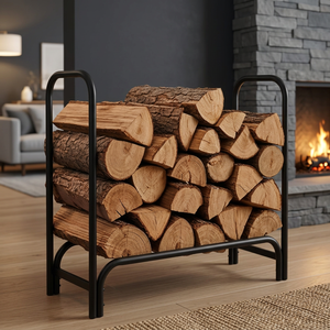 <b>Log</b> <b>Holder</b> Rectangle Steel Powder Coated Firewood Storage Classic Style <b>Fireplace</b> Accessory - Product Image 3