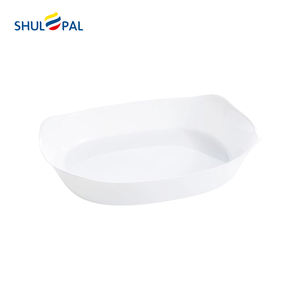 Plat de <span class=keywords><strong>four</strong></span> en verre opale trempé Poêle en porcelaine céramique Carré Rond Rectangulaire Plat de cuisson Plateau de cuisson Tapas Rôtir pour la cuisson - Product Image 2