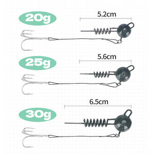 WEIHE-Kit de hameçons pour la pêche au <span class=keywords><strong>brochet</strong></span> et au plomb avec <span class=keywords><strong>fil</strong></span> de guidage pour leurre souple, 3/0 # - Product Image 3