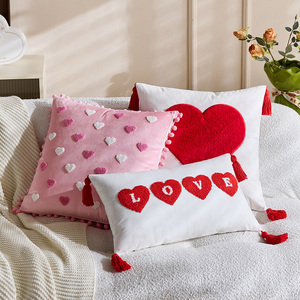 Housse de coussin brodée en forme de cœur, pour anniversaire, mariage, décoration de la maison, cadeau pour couple, vente chaude - Product Image 2