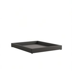 Base de Cama Tapizada en Terciopelo Gris Oscuro, Diseño Moderno y Suave, 53.9 x 74.8 Pulgadas - Product Image 1