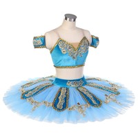 2023 nouveauté femme ballet tutu robe compétition professionnel danse robe bleu tutu robe adulte ballet costume