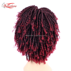 de <span class=keywords><strong>rastas</strong></span> <span class=keywords><strong>pelo</strong></span> 6 pulgadas peluca Ombre negro insecto Crochet trenzas pelucas sintéticas resistentes al calor pelucas cortas - Product Image 6